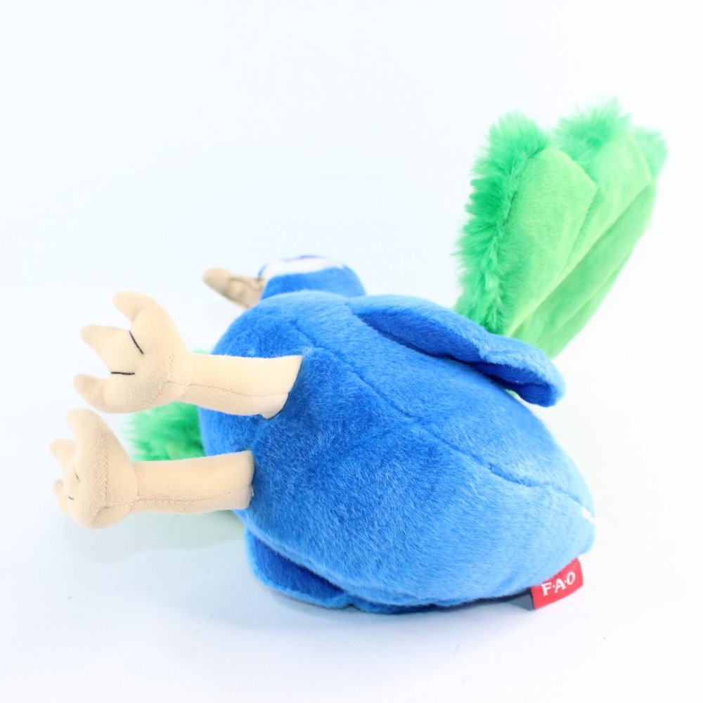 FAO Schwarz Plush Peacock Bird 2013 Blue Green Stuffed Animal 14" Stuffie - Picture 6 of 8